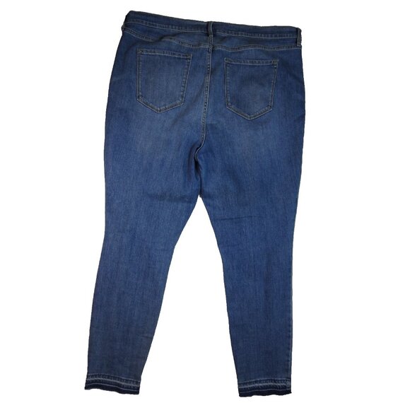 Old Navy Jeans Womens 20 Blue Curvy Mid Rise Skinny Ankle Stretch Denim Casual - Picture 4 of 7